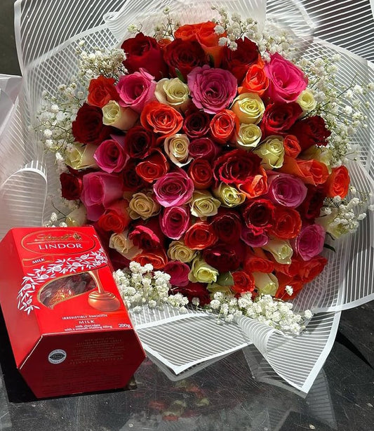 80 ROSES & LINDT CHOCOLATE