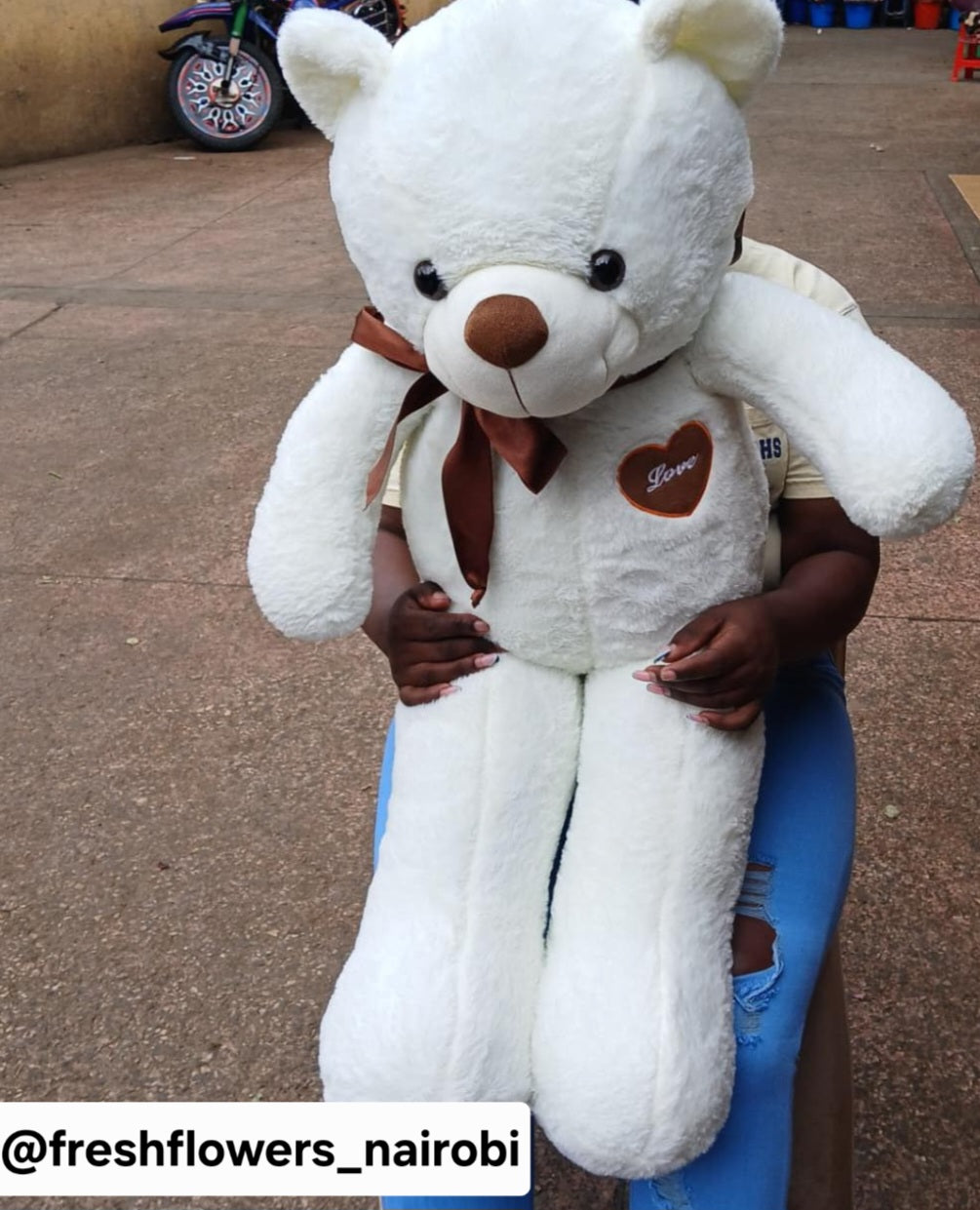 100CM WHITE TEDDY