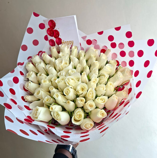 50 WHITE ROSES